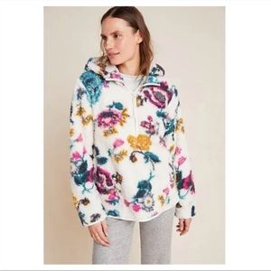 Anthropologie Rosemarie Sherpa Hooded Teddy Jacket Pullover Saturday Sunday